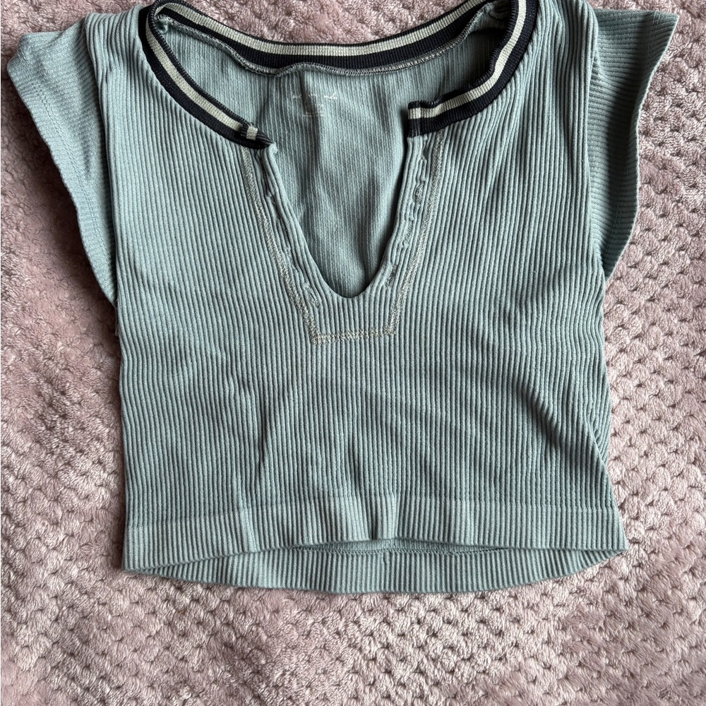 Women's Ribbed Top in Green